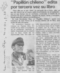 "Papillón chileno" edita por tercera vez su libro