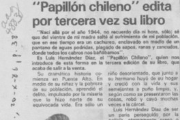 "Papillón chileno" edita por tercera vez su libro
