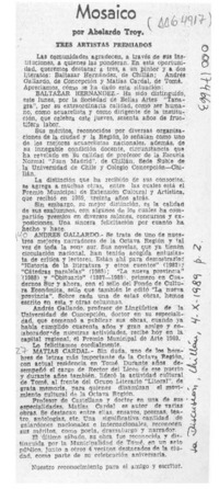 Mosaico  [artículo] Abelardo Troy.