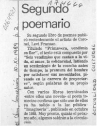 Segundo poemario  [artículo].