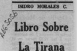 Libro sobre La Tirana  [artículo] Isidro Morales C.
