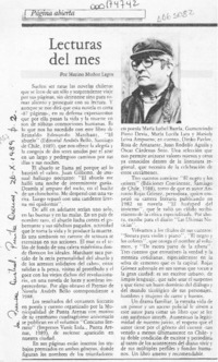 Lecturas del mes  [artículo] Marino Muñoz Lagos.