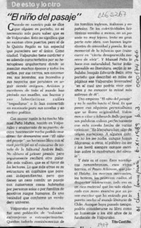 "El niño del pasaje"  [artículo] Tito Castillo.