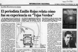 El Periodista Emilio Rojas relata cómo fue su experiencia en "Tejas Verdes"  [artículo].