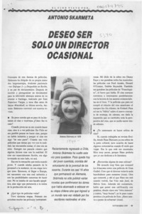 Deseo ser sólo un director ocasional  [artículo] Víctor Briceño [y] Alberto Fuguet.