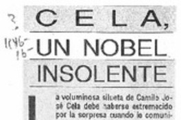 Cela un Nobel insolente  [artículo] B. J.