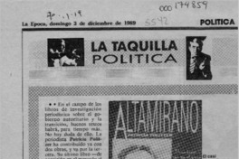 La Taquilla política  [artículo].