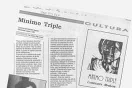 Mínimo triple  [artículo] Stella Díaz Varin.