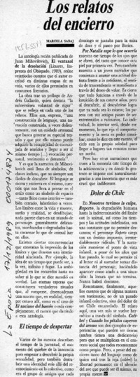 Los relatos del encierro  [artículo] Marcela Sabaj.