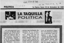 La Taquilla política  [artículo].