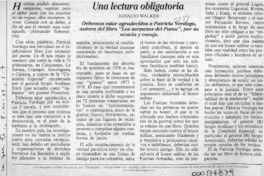 Una lectura obligatoria  [artículo] Ignacio Walker.