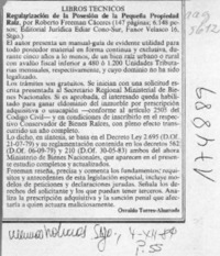 Regularización de la posesión de la pequeña propiedad raíz  [artículo] Osvaldo Torres-Ahumada.