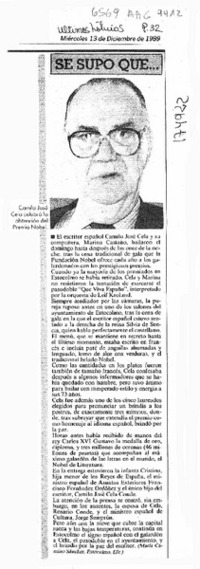 Se supo que --  [artículo].