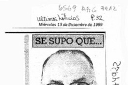 Se supo que --  [artículo].