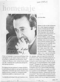 Homenaje  [artículo] Pedro Millar.