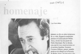 Homenaje  [artículo] Pedro Millar.