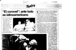 "El coronel", ante todo es latinoamericano  [artículo] Carmen Mera O.