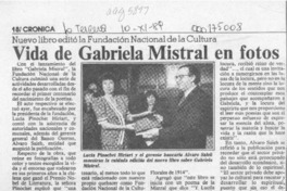 Vida de Gabriela Mistral en fotos  [artículo].