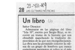 Un libro  [artículo] Mario Orellana Mendizábal.