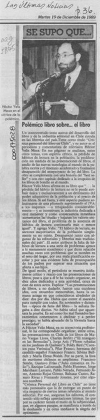 Polémico libro sobre -- el libro