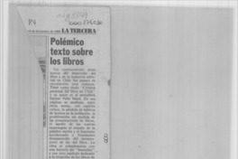 Polémico texto sobre los libros