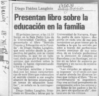 Presentan libro sobre la educación en la familia  [artículo].