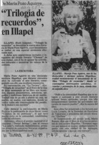 "Trilogía de recuerdos", en Illapel