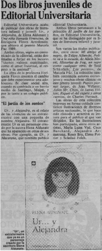 Dos libros juveniles de Editorial Universitaria