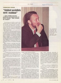 "Unidad socialista será realidad"  [artículo] Gerardo Sáinz O.