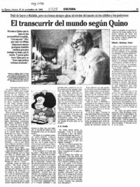 El transcurrir del mundo según Quino  [artículo] Verónica Waissbluth.