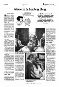 Almuerzo de hombres libres  [artículo] Antonio Martínez.