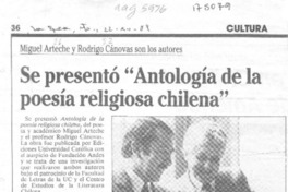 Se presentó "Antología de la poesía religiosa chilena"