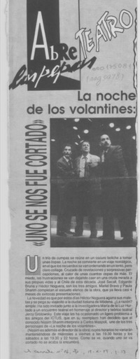 La Noche de los volantines, uno se nos fue cortado