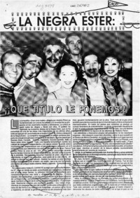 La Negra Ester, qué título le ponemos!  [artículo].
