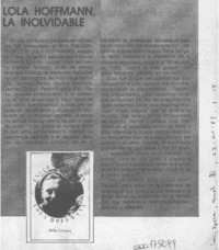 Lola Hoffmann, la inolvidable  [artículo].
