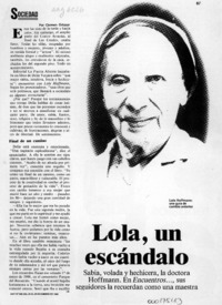 Lola, un escándalo  [artículo] Carmen Ortúzar.