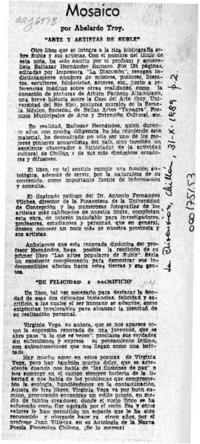 Mosaico  [artículo] Abelardo Troy.