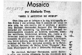 Mosaico  [artículo] Abelardo Troy.