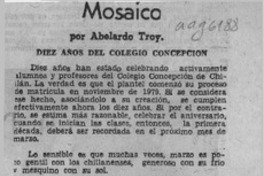 Mosaico  [artículo] Abelardo Troy.