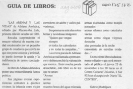"Las arenas y las vidas"  [artículo] Gabriel Rodríguez.
