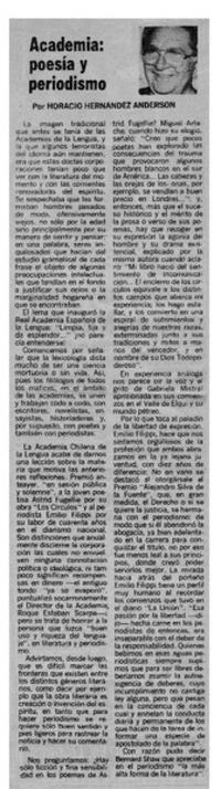 Academia, poesía y periodismo