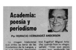Academia, poesía y periodismo