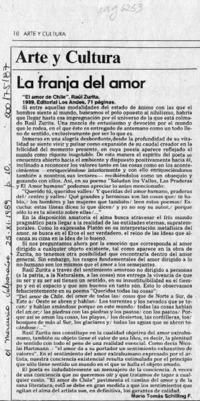 La franja del amor  [artículo] Mario Tomás Schilling F.