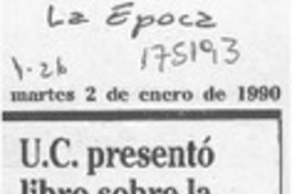 U. C. presentó libro sobre la educación y la familia  [artículo].