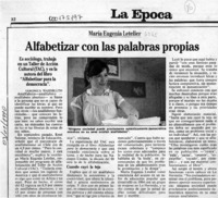 Alfabetizar con las palabras propias  [artículo] Verónica Waissbluth.