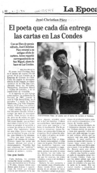 El poeta que cada día entrega las cartas en Las Condes  [artículo] Maura Brescia.