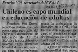Chileno es capo mundial en educación de adultos  [artículo].