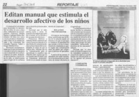 Editan manual que estimula el desarrollo afectivo de los niños  [artículo].