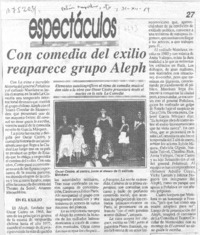 Con comedia del exilio reaparece grupo Aleph