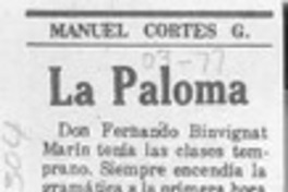 La paloma  [artículo] Manuel Cortés G.
